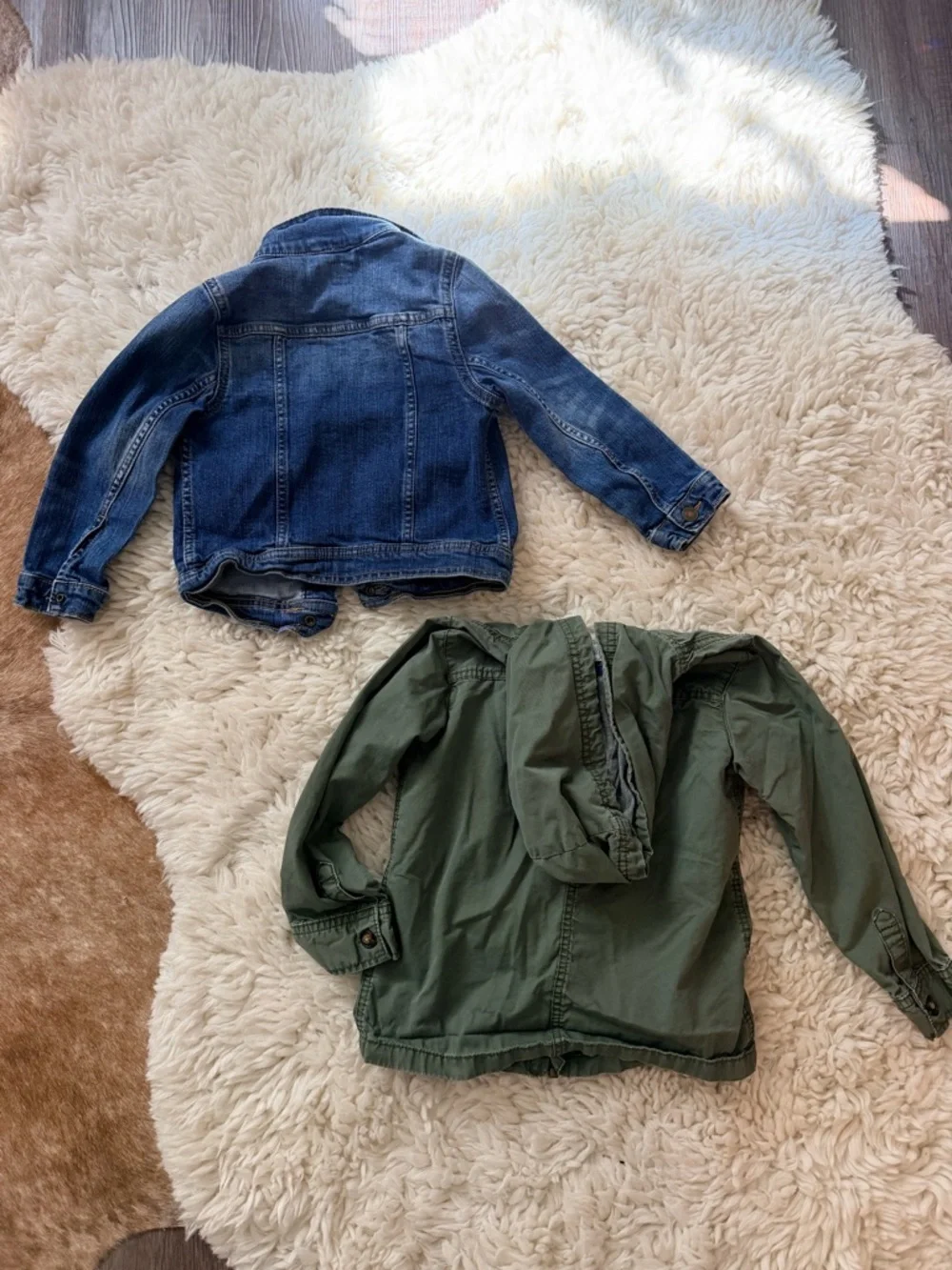 GAP Kids denim jacket and carters green jacket